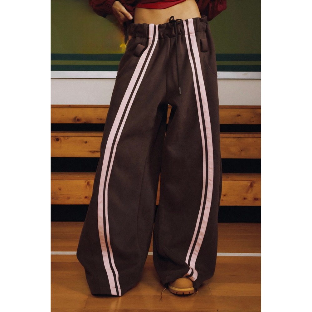 Aelfric Eden Brown Pink Stripe Super Baggy Barrel Sweatpants Streetwear XL NEW